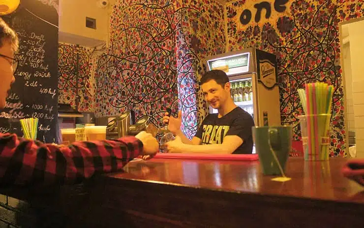 Bar at Onefam Budapest Hostel in Budapest