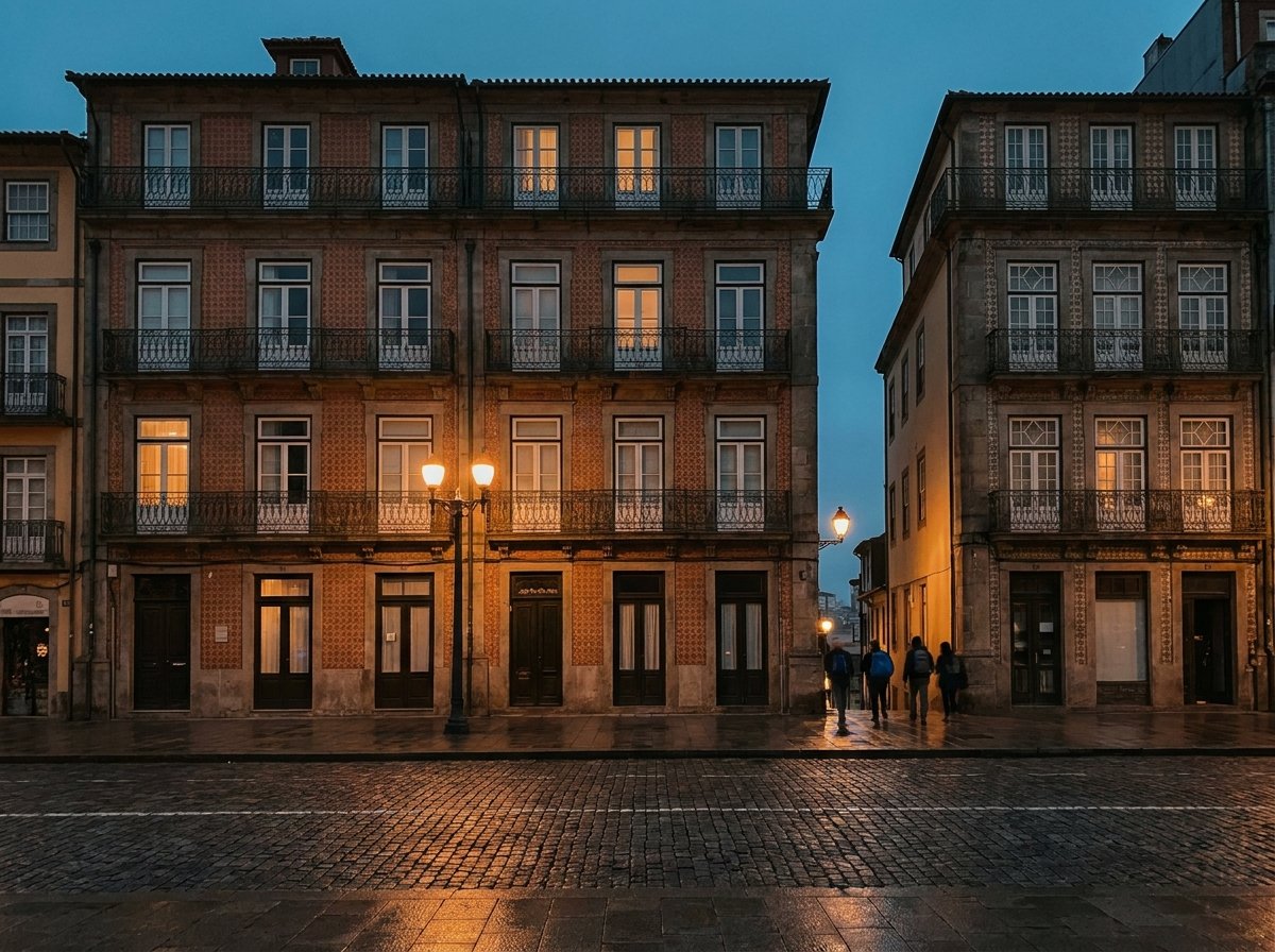 European city street at dusk showing the type of prime urban locations where hostel investment opportunities concentrate
