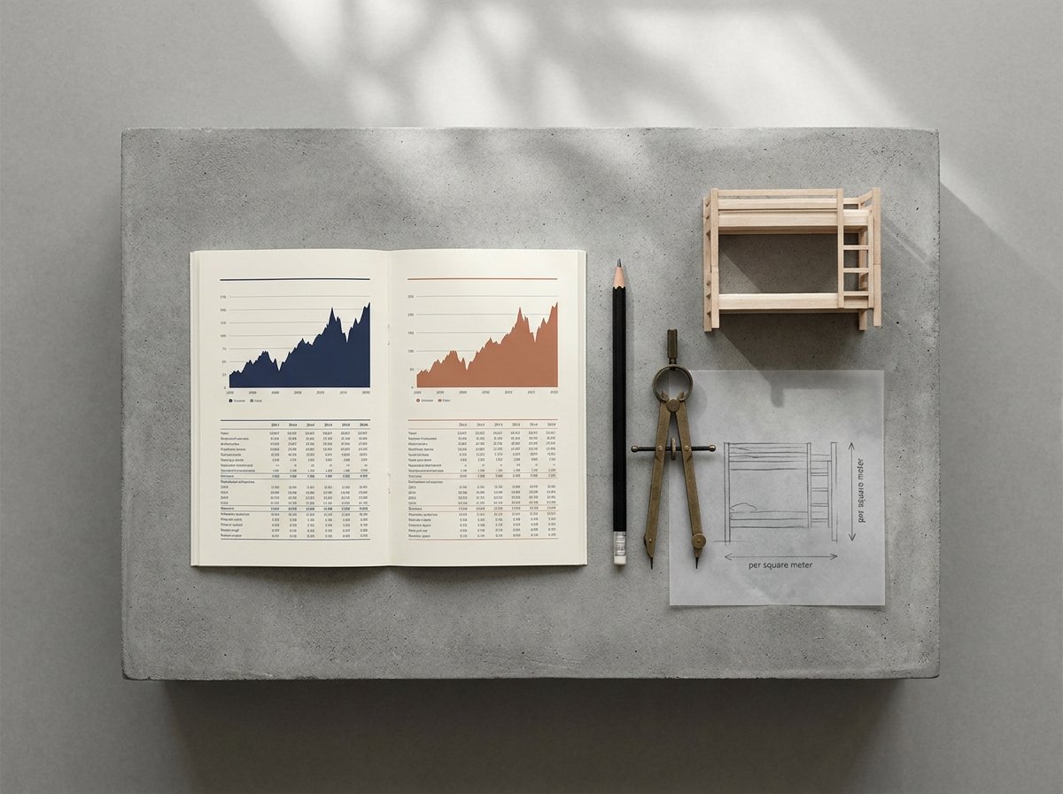 Visual representation comparing hostel and hotel investment returns, yields and development costs per square meter