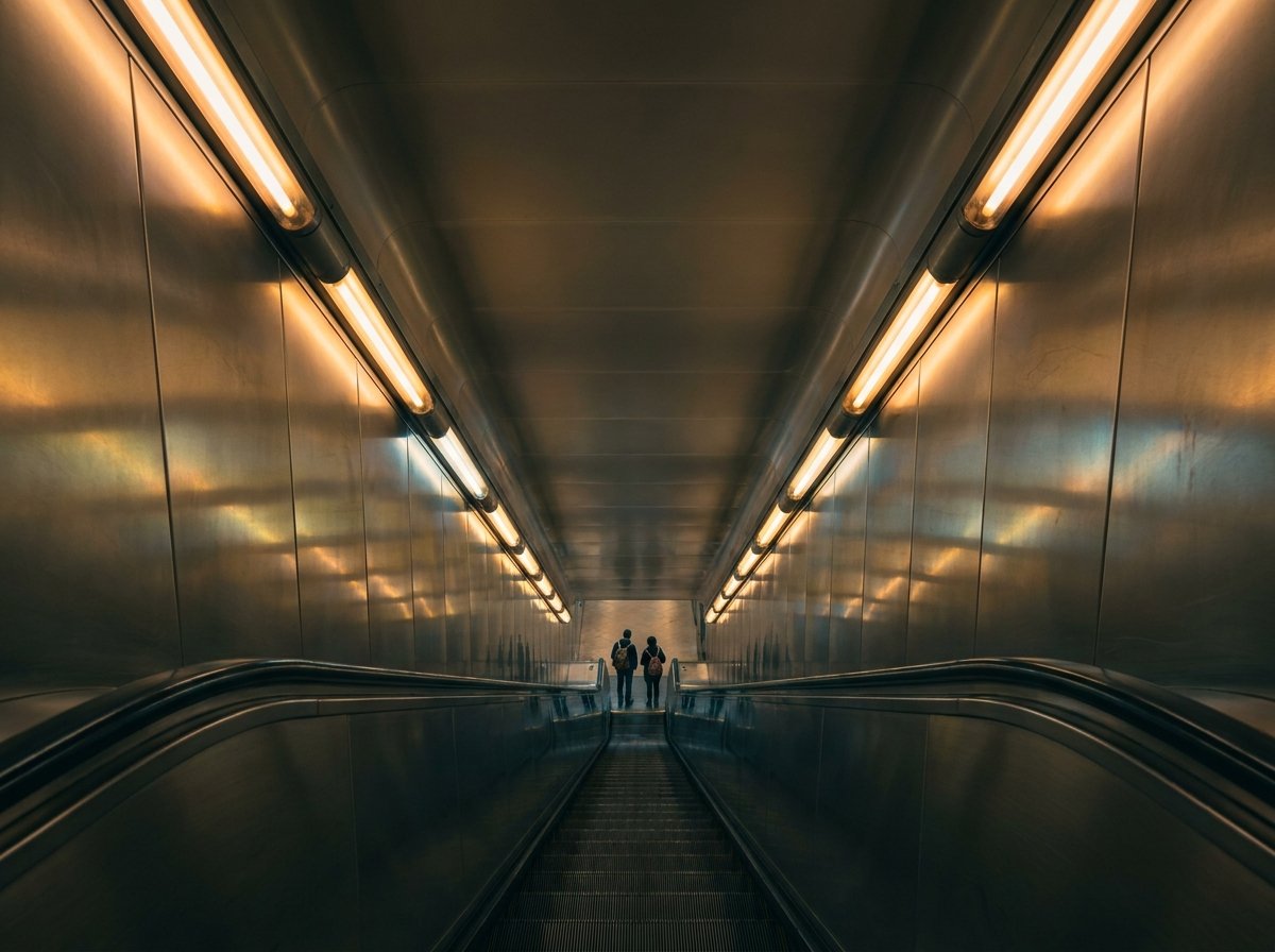 Náměstí Míru station — the deepest metro and longest escalator in the European Union, nearest stop to the hostel