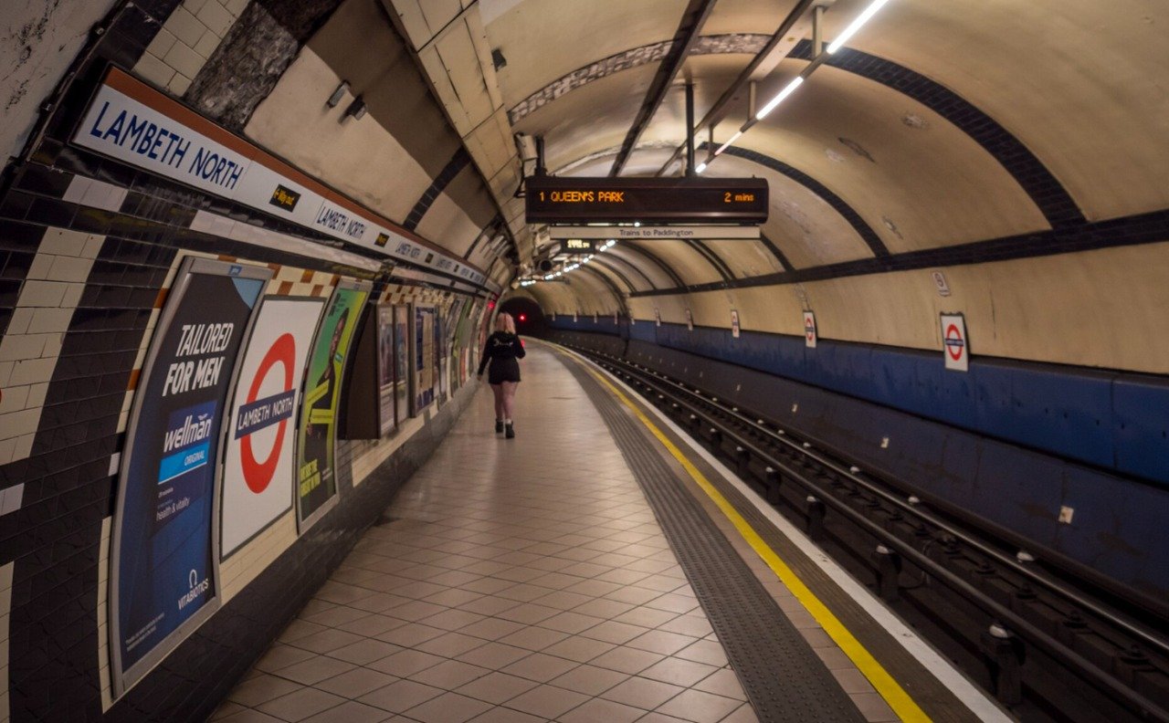 Lambeth North tube station entrance on the Bakerloo line, nearest stop to Onefam Waterloo