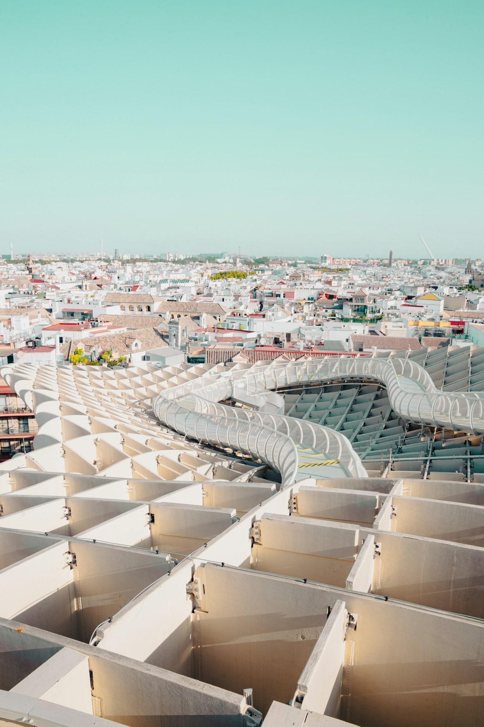 Aerial view of Santa Cruz neighbourhood in Seville showing the Cathedral, Alcázar and narrow medieval streets | Santa cruz neighbourhood guide